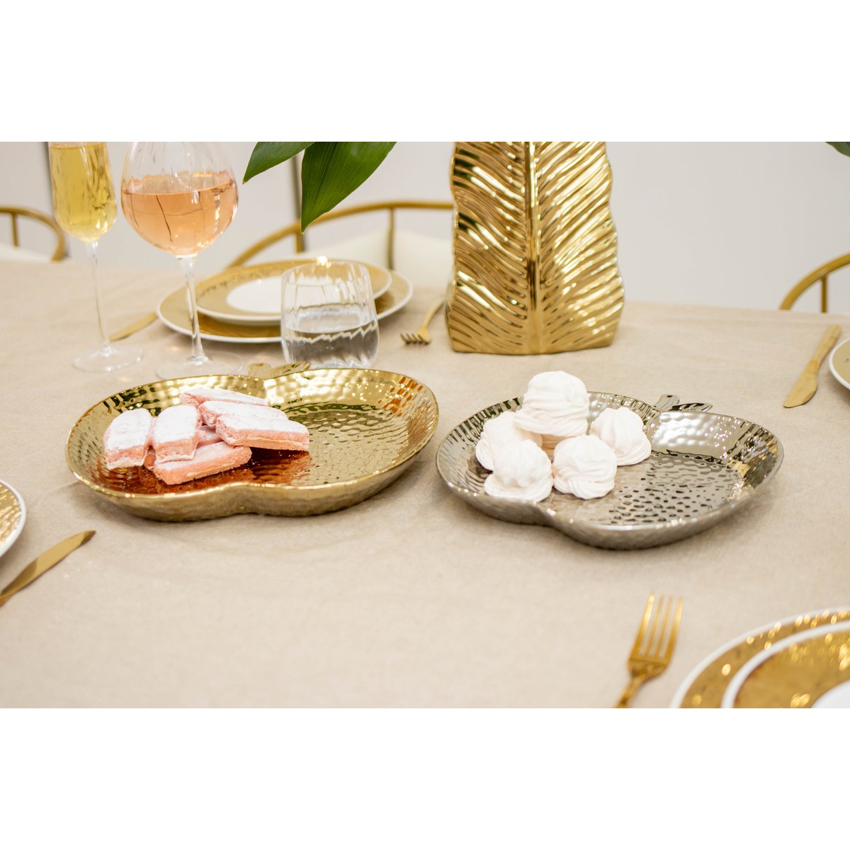 Gouden keramische appelbeker 29.5x28,5x4cm