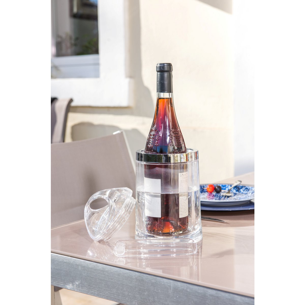 Acryl -ijsemmer met tang en deksels