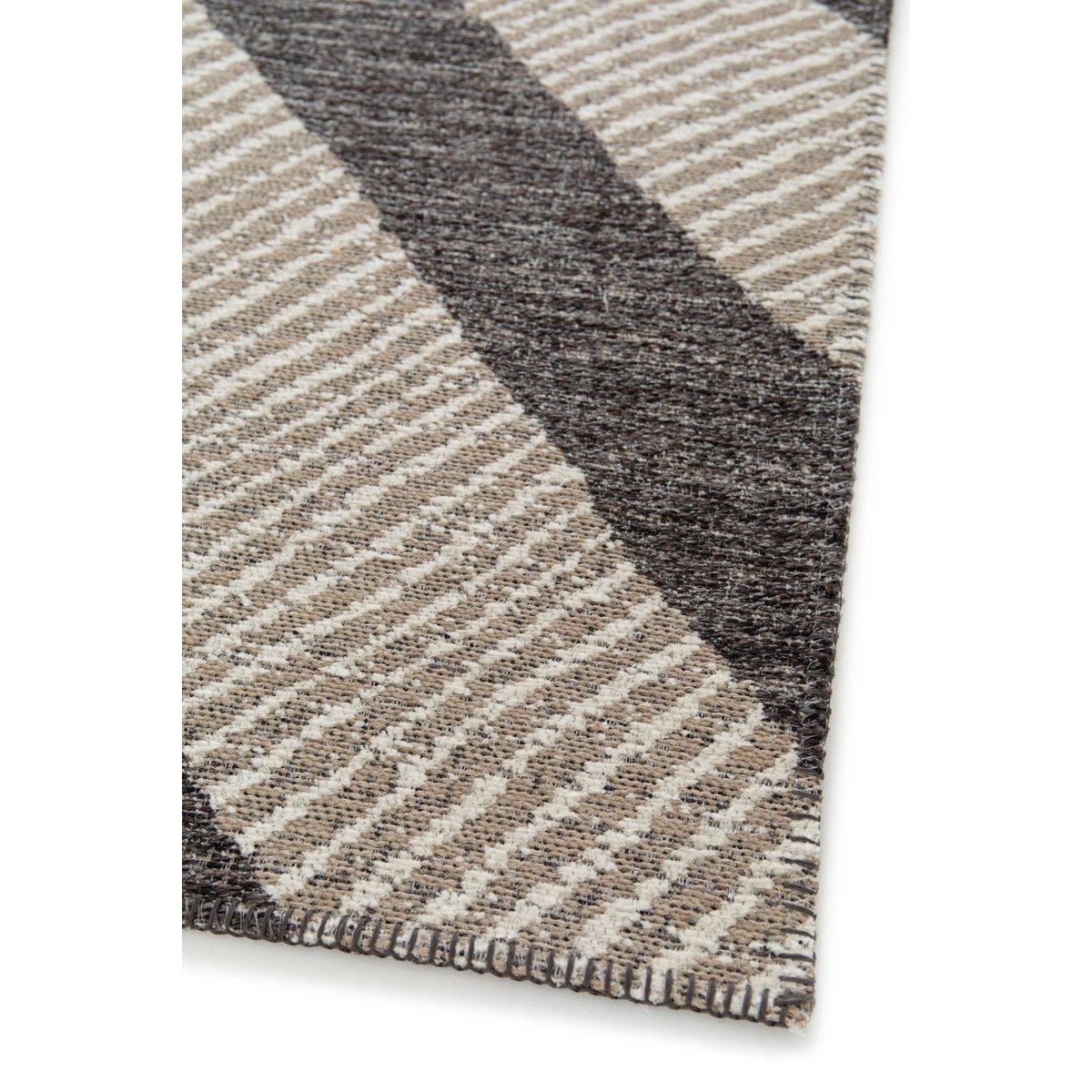 Goblin geweven tapijt in jute en gerecycled polyester basalt