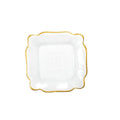 Glazen vierkante plaat gouden randen 25x25x2cm