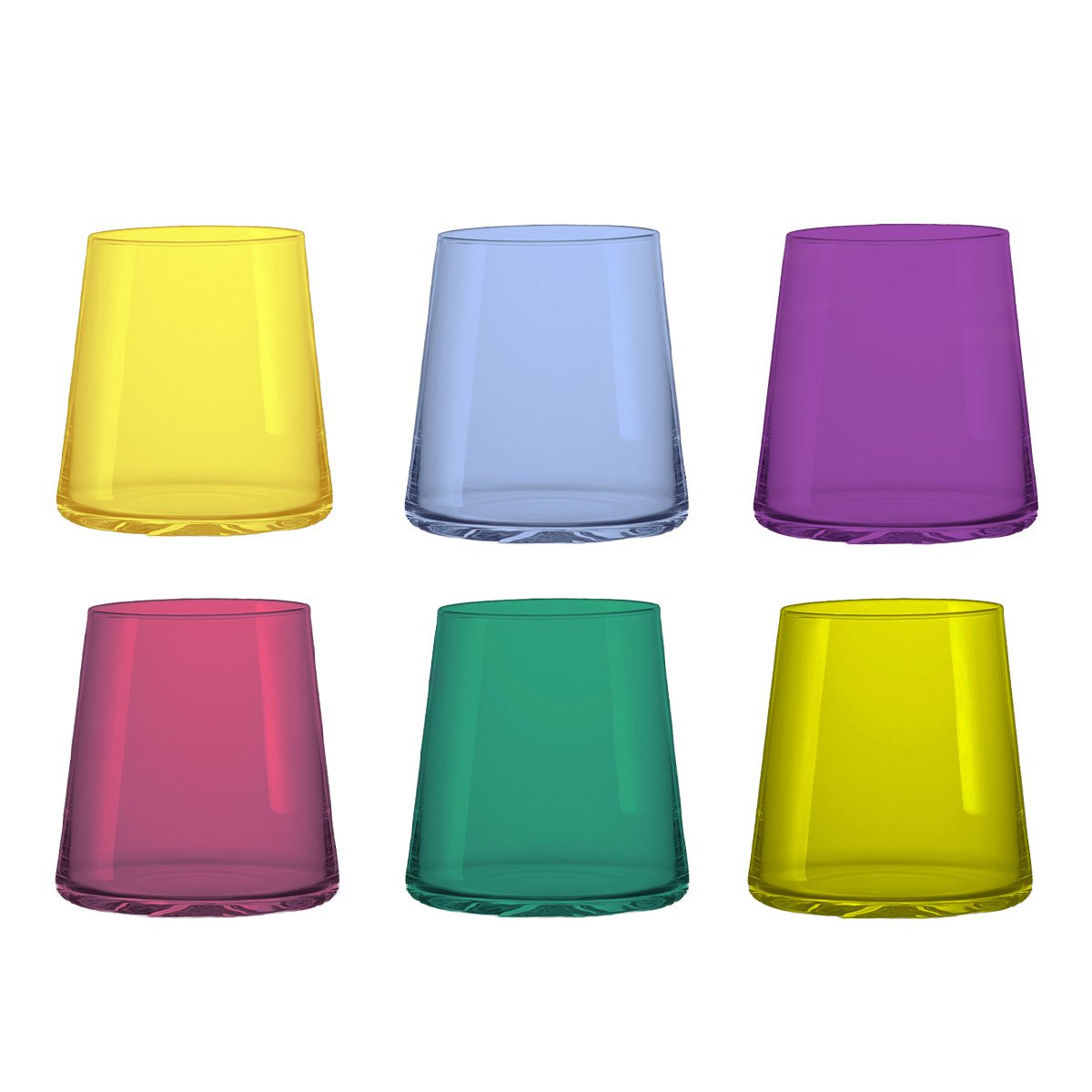 Waterglazen 6 kleuren 300 ml - veel 6