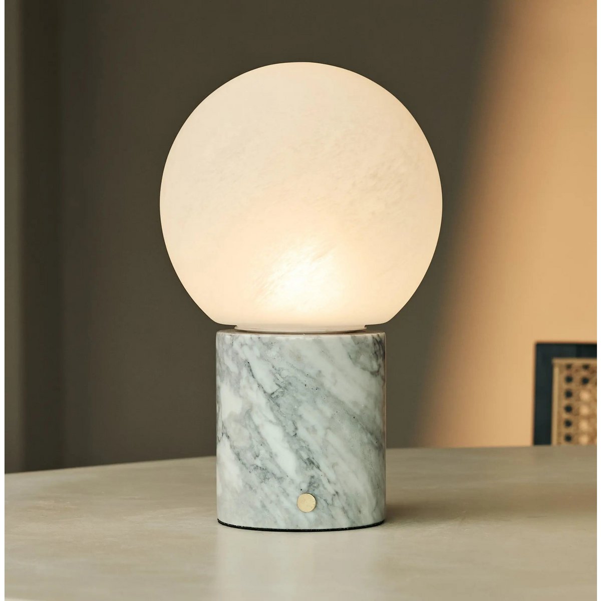 Metsu White / Bianco Statuarietto - Classic Marmeren oplaadbare tafellamp met 3 lichte kleuren en dimfunctie