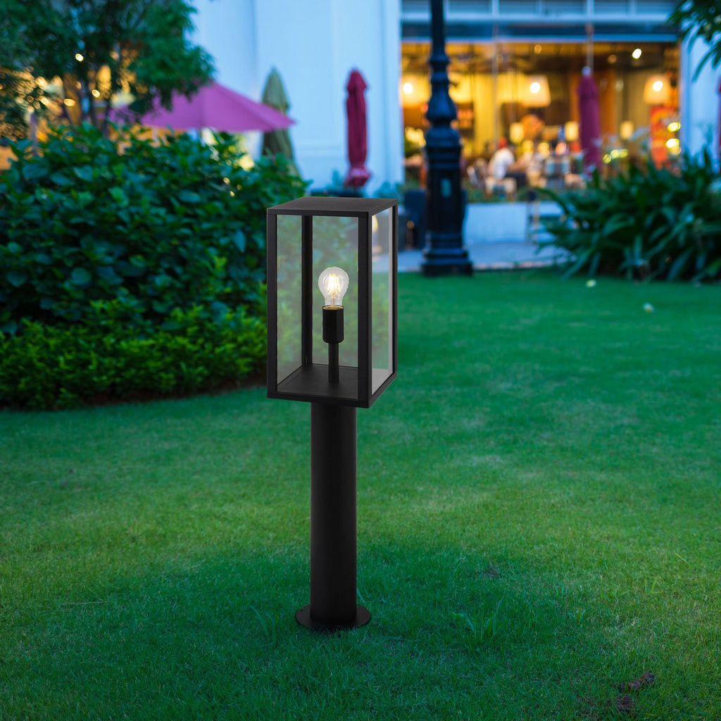 Buiten Sockel Light "Aila" H: 80cm, voor buiten-, metaal- en glazen plintlamp in zwart, E27, padlicht