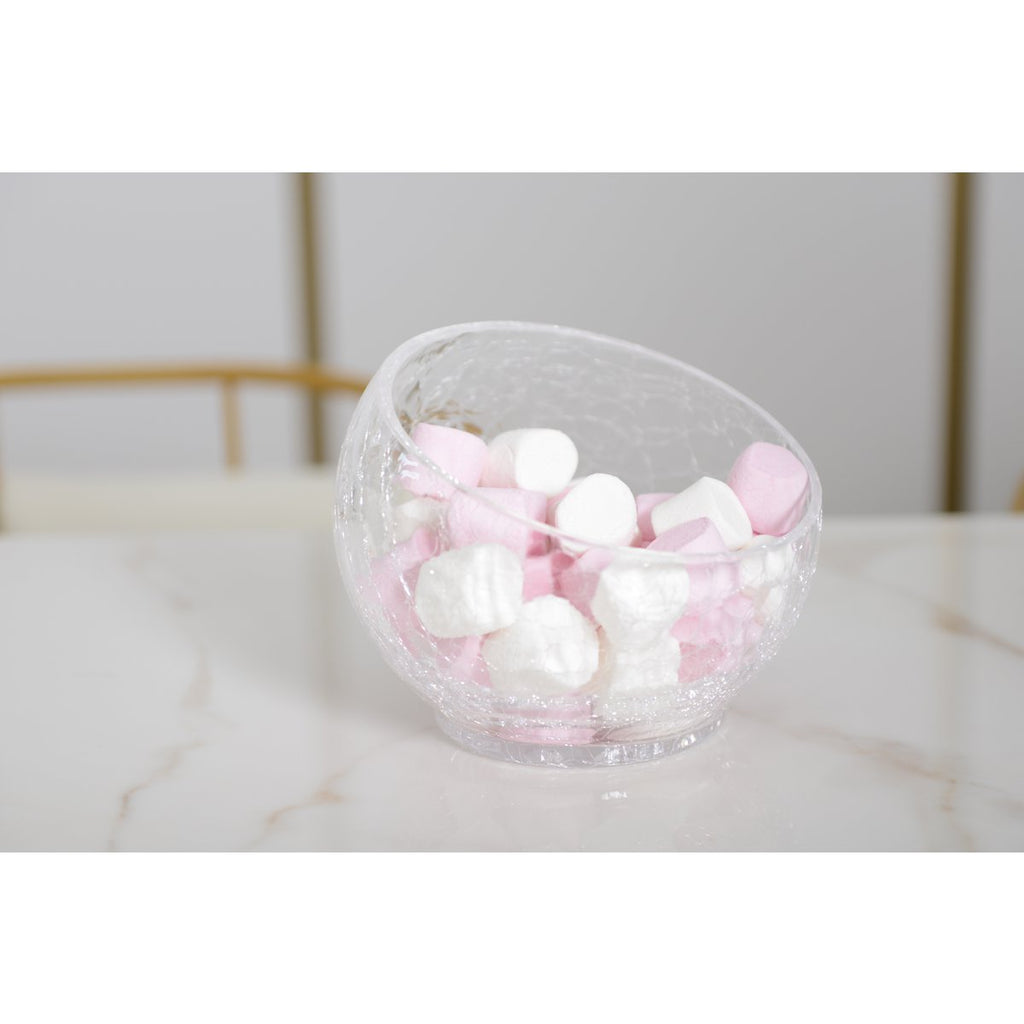 Glazen kom gebarsten effect klein model 15x15x13cm