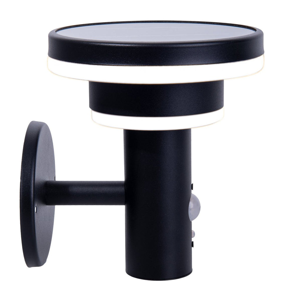 LED Solar Buitenwandlamp "Nora", voor buiten, wandlamp - metaal en plastic in het zwart, met geïntegreerde LED