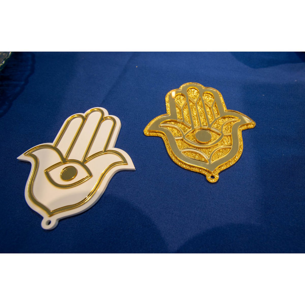 Gouden decoratieve hand 9.7x11.3x0.5 cm