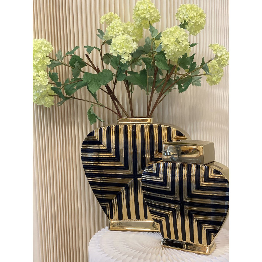 Prachtige gouden en zwarte kunstdecor geïnspireerde pot