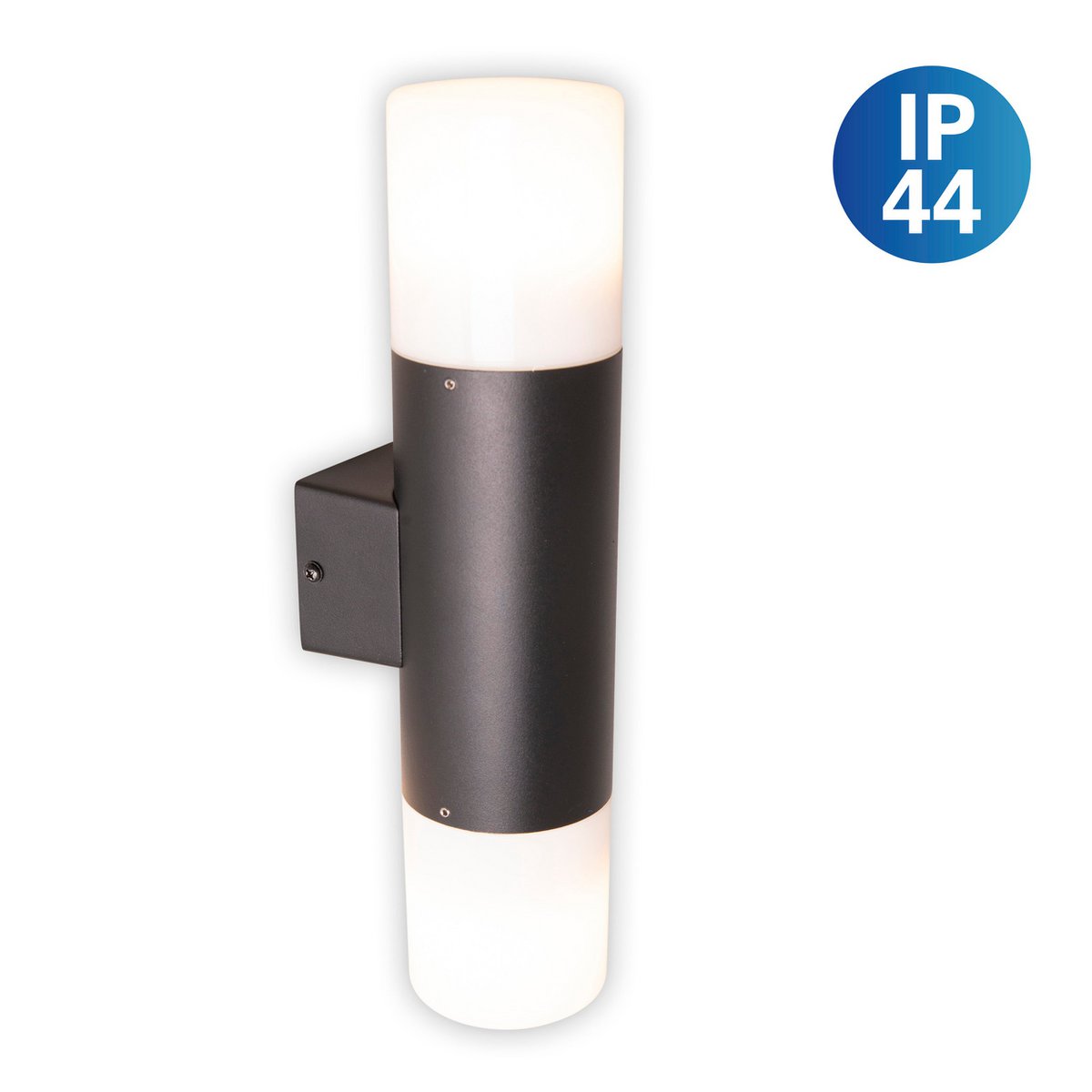 Buiten wandlamp "Torcia" 32 cm hoog gemaakt van metaal en plastic in zwart, E27