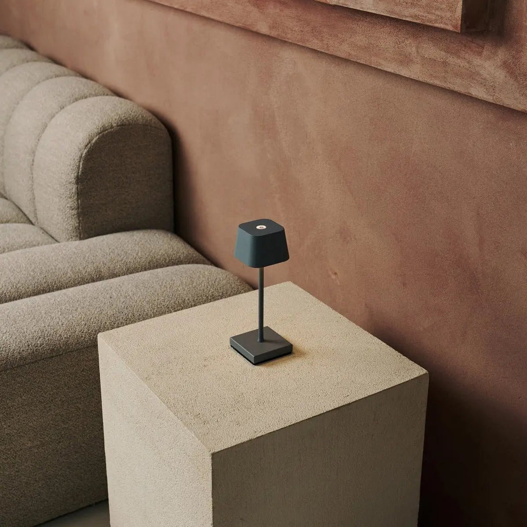 Sarphati Mini Mouse Grijs Draadloze tafellamp -WiReless oplaadbaar via laadstation, dimbare lamp en 3 lichtmodi