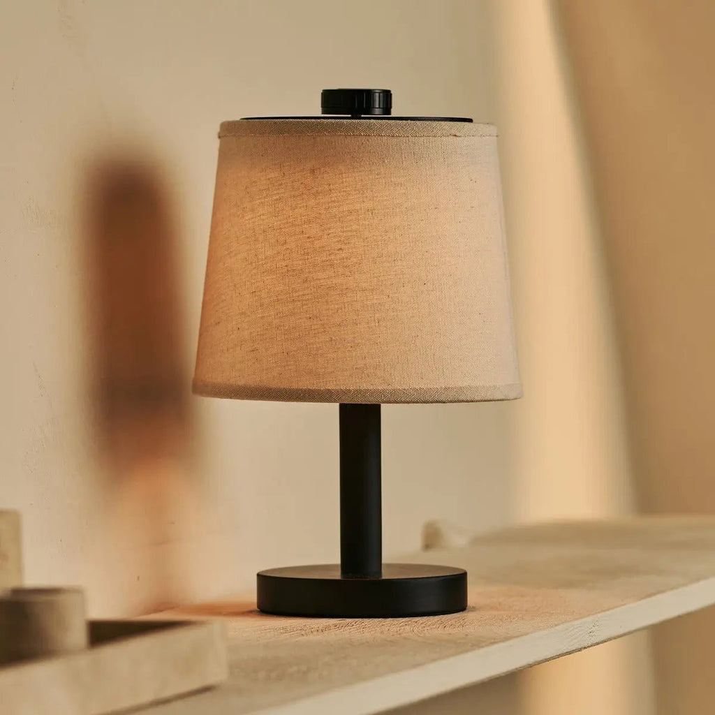 Rover zwarte houten lamp - oplaadbare, draadloze en dimbare schaduw
