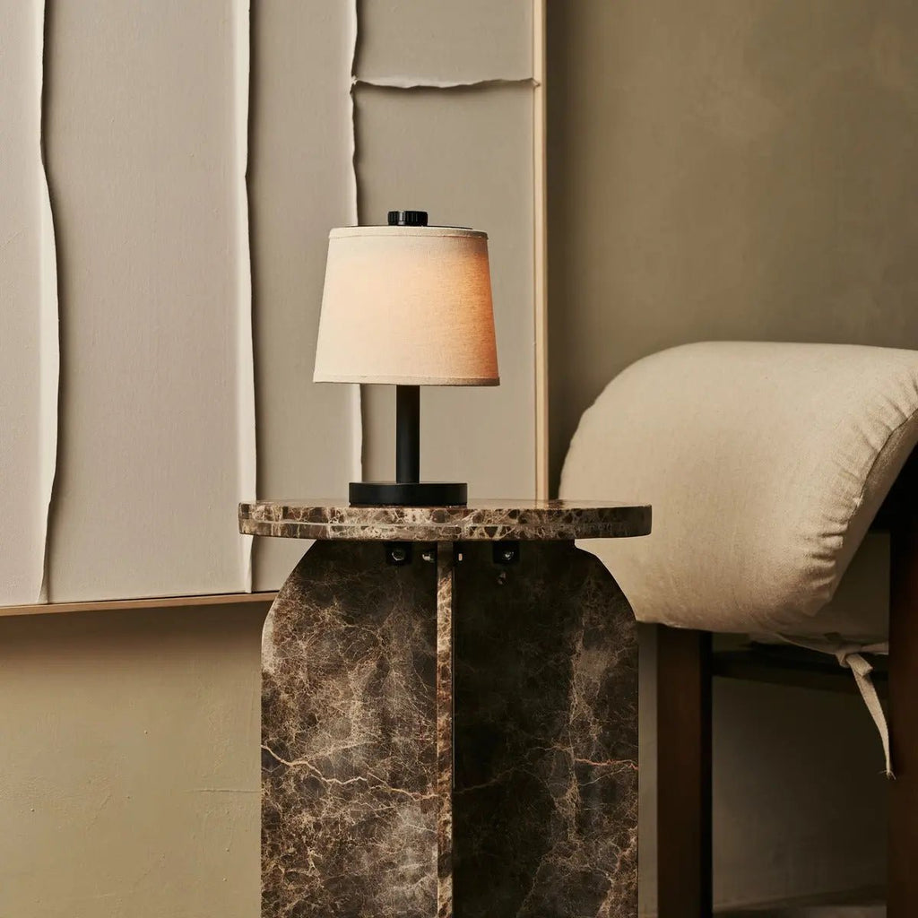 Rover zwarte houten lamp - oplaadbare, draadloze en dimbare schaduw