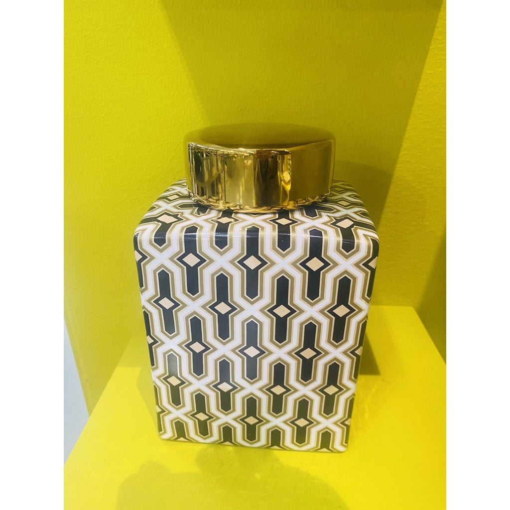 Zwart gouden pot (klein formaat: H21* B*14 D*14)