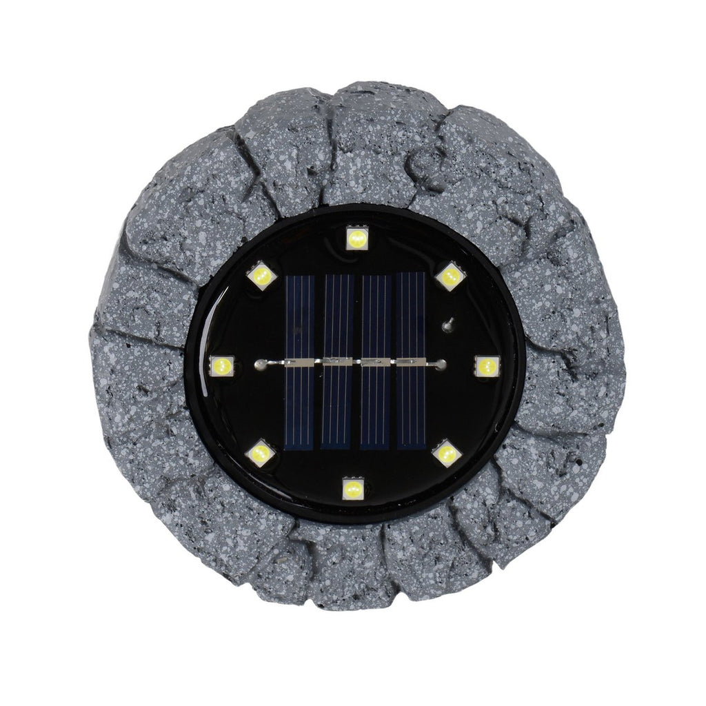 3 Set LED LED Solar-Floor-So-spit "Kian", voor buiten, plastic vloerlamp in grijs, met geïntegreerde LED