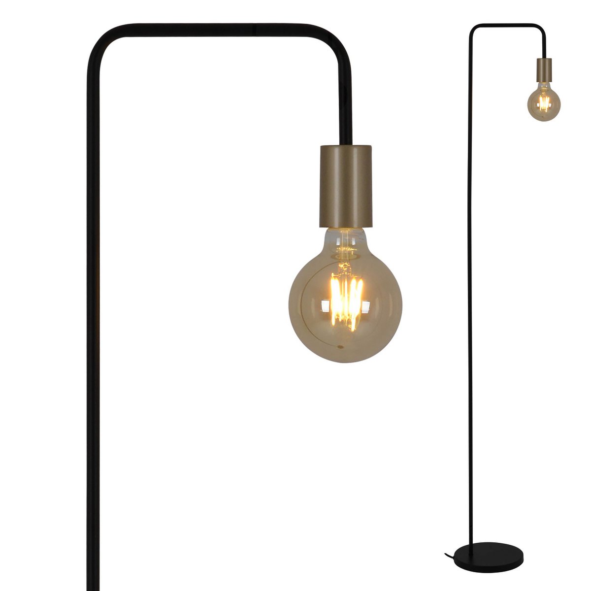 Liv · Houten vloerlamp — zwart