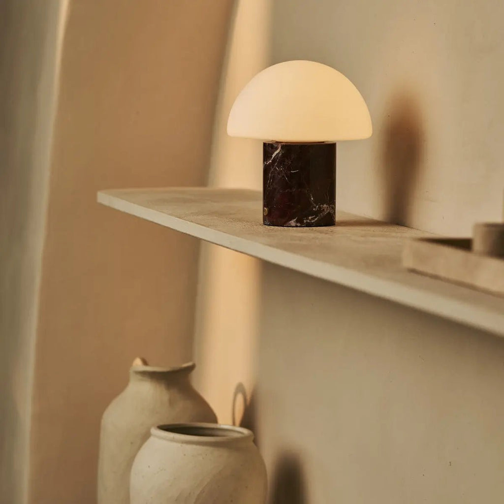 Maris Red / Rosso Levanto - Classic Marmeren oplaadbare tafellamp met 3 lichte kleuren en dimfunctie