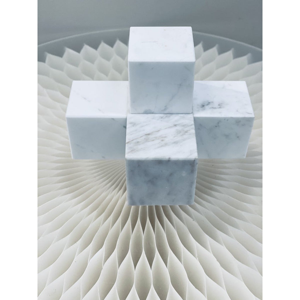 Licht luxe modern eenvoudig marmeren kruis wit Groot 15cm*15cm*15cm