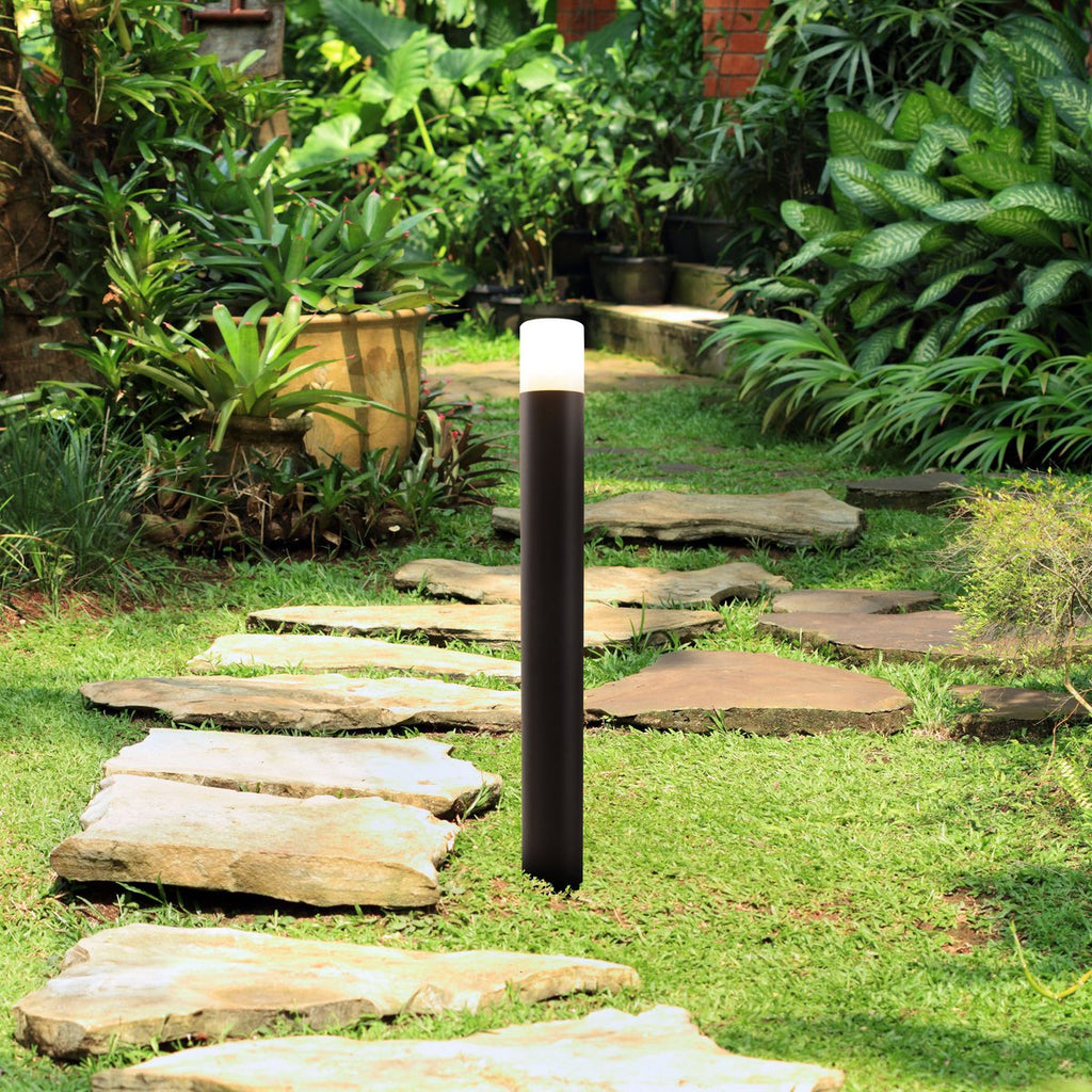 Buitenbasisbasis "Torcia" 80 cm hoog, gemaakt van metaal en plastic in zwart, E27