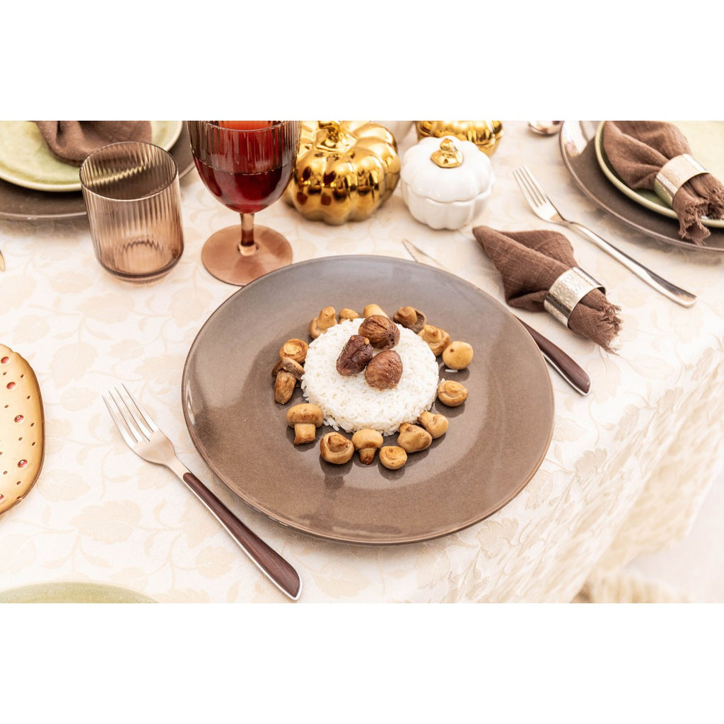 24 -Room man -in -shine zilver huishouden met houten mouwen