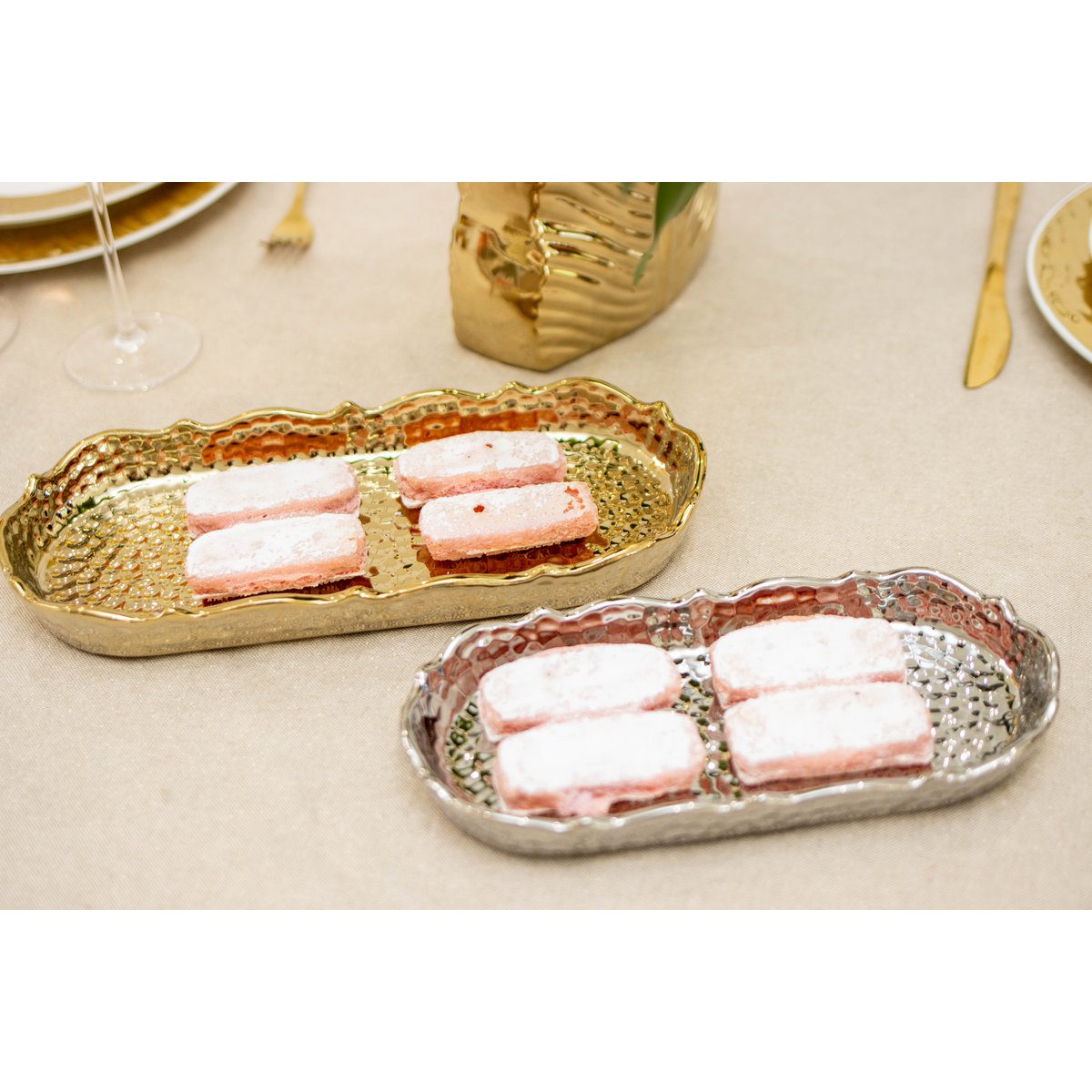 Gouden rechthoekige kopje 30x13x3,5 cm