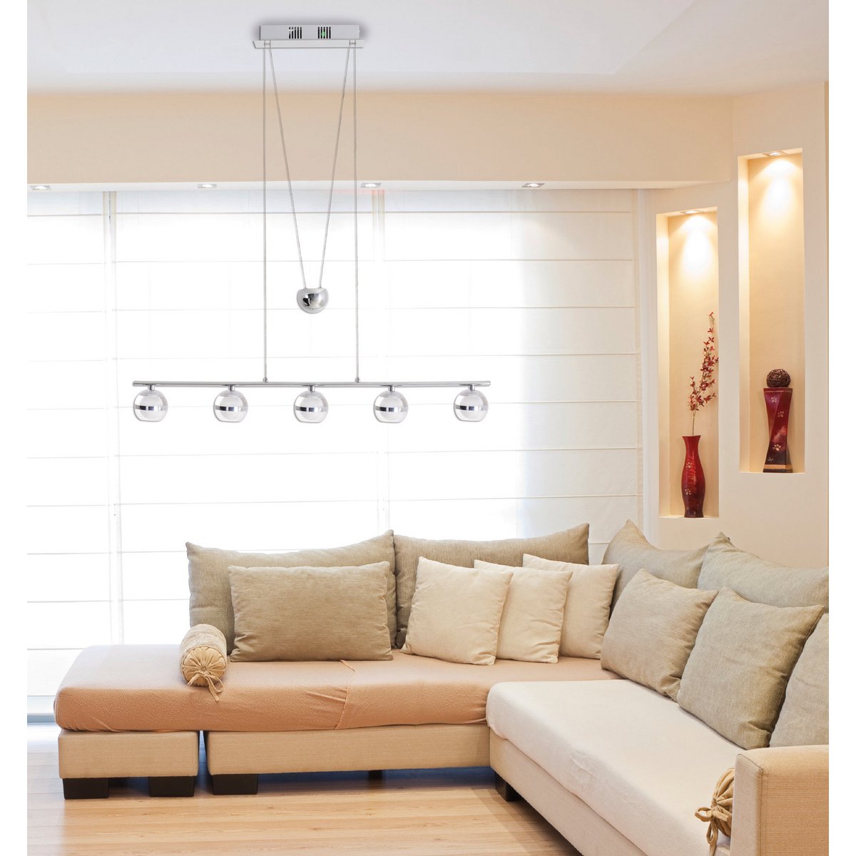Liv · Roestvrij stalen hanglamp — chroom