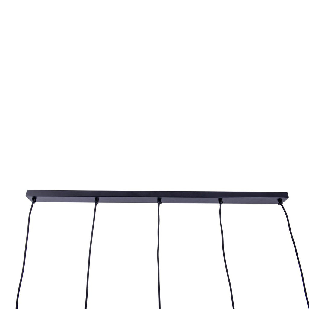 5 hanger lamp "foro" retro hanger lamp gemaakt van metaal in zwart en goud met E27 -versies, 96 cm lang. Stijlvolle verlichting voor woonkamer, eetkamer of keuken.