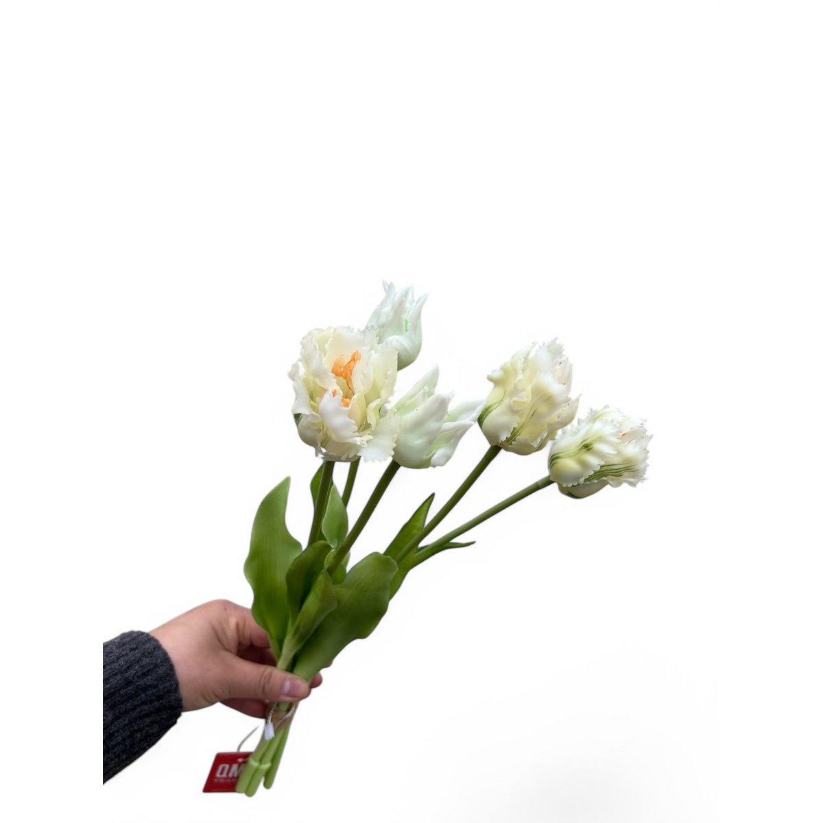 Artificial flowers  White tulips 5 pieces/set | Zijden kunstbloem | Lengte 35cm