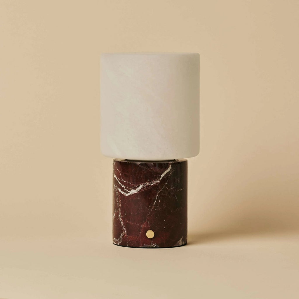 Cuyp Red / Rosso Levanto - Marmeren oplaadbare tafellamp - Draadloos, USB -oplaadbaar en maximaal 100 uur runtime