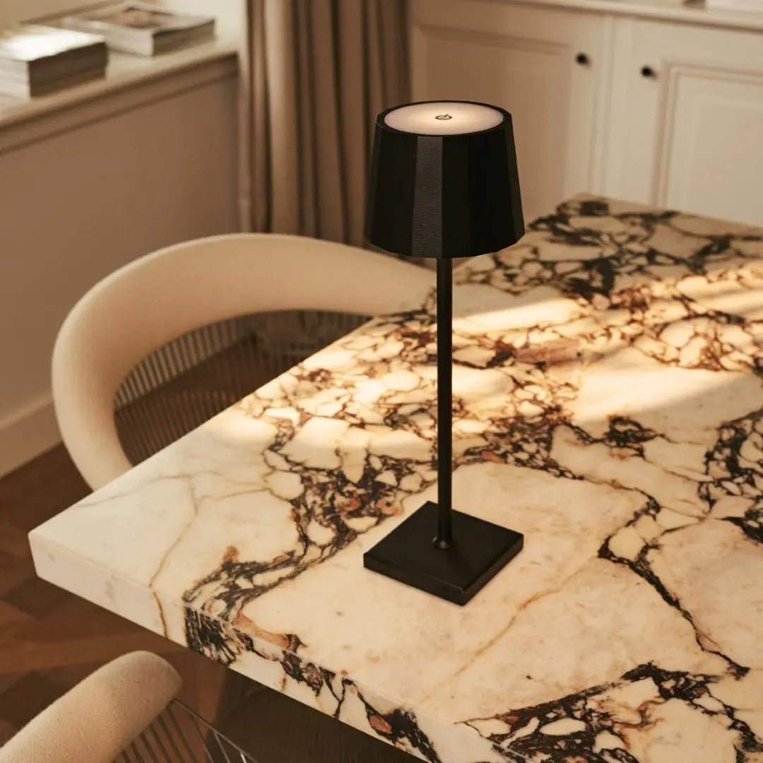 William Black oplaadbare ijzeren tafellamp – 120 uur batterij, dimbaar, opladen via USB-C