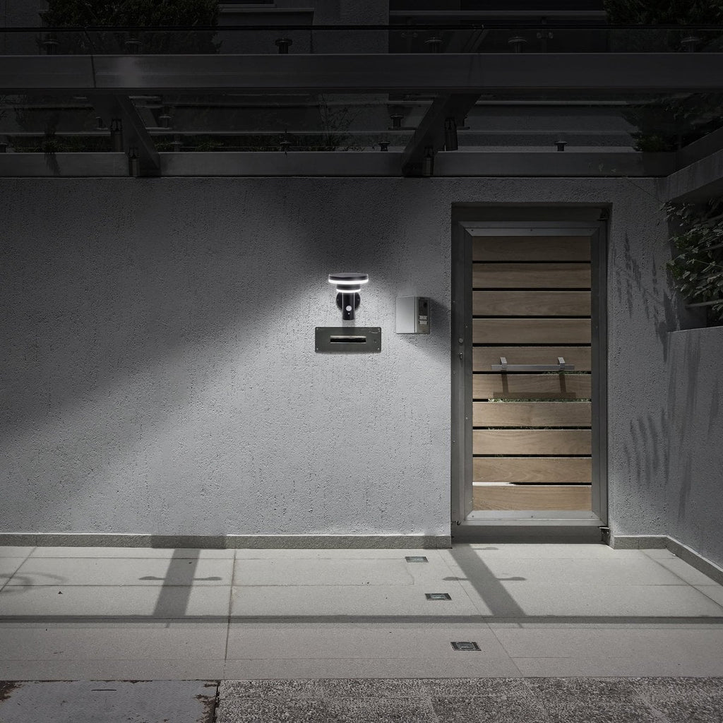 LED Solar Buitenwandlamp "Nora", voor buiten, wandlamp - metaal en plastic in het zwart, met geïntegreerde LED