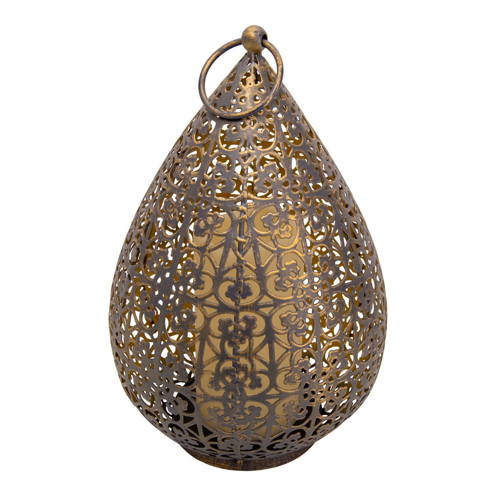 LED Decol Light 27,8 cm hoog in antiek goud, voor buiten, gemaakt van metaal en plastic, met geïntegreerde LED