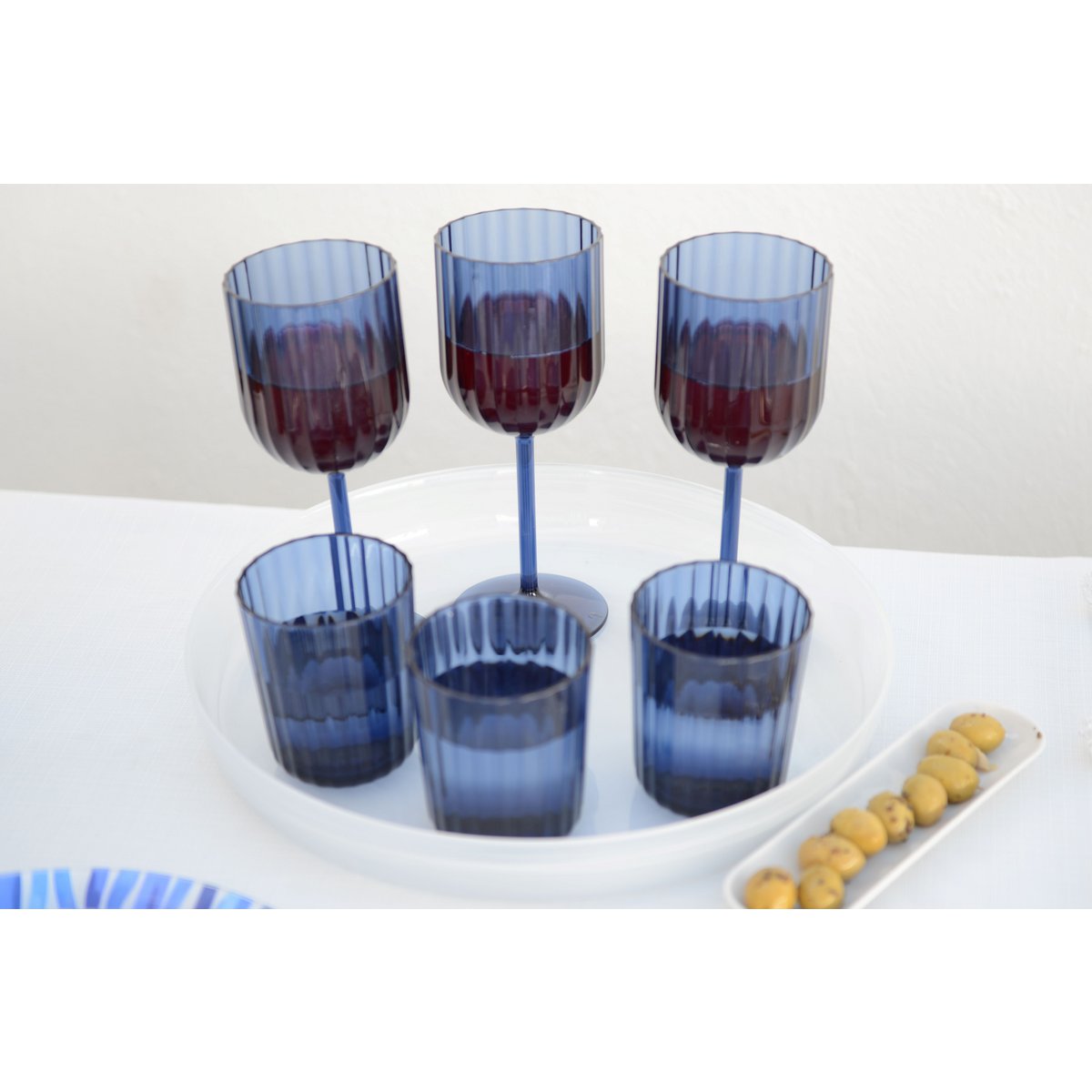 Witte glazen lade 34,5x34.5x4,5 cm