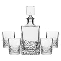 Gehakte glazen whisky set met karaf 850 ml en 4 glazen 280 ml