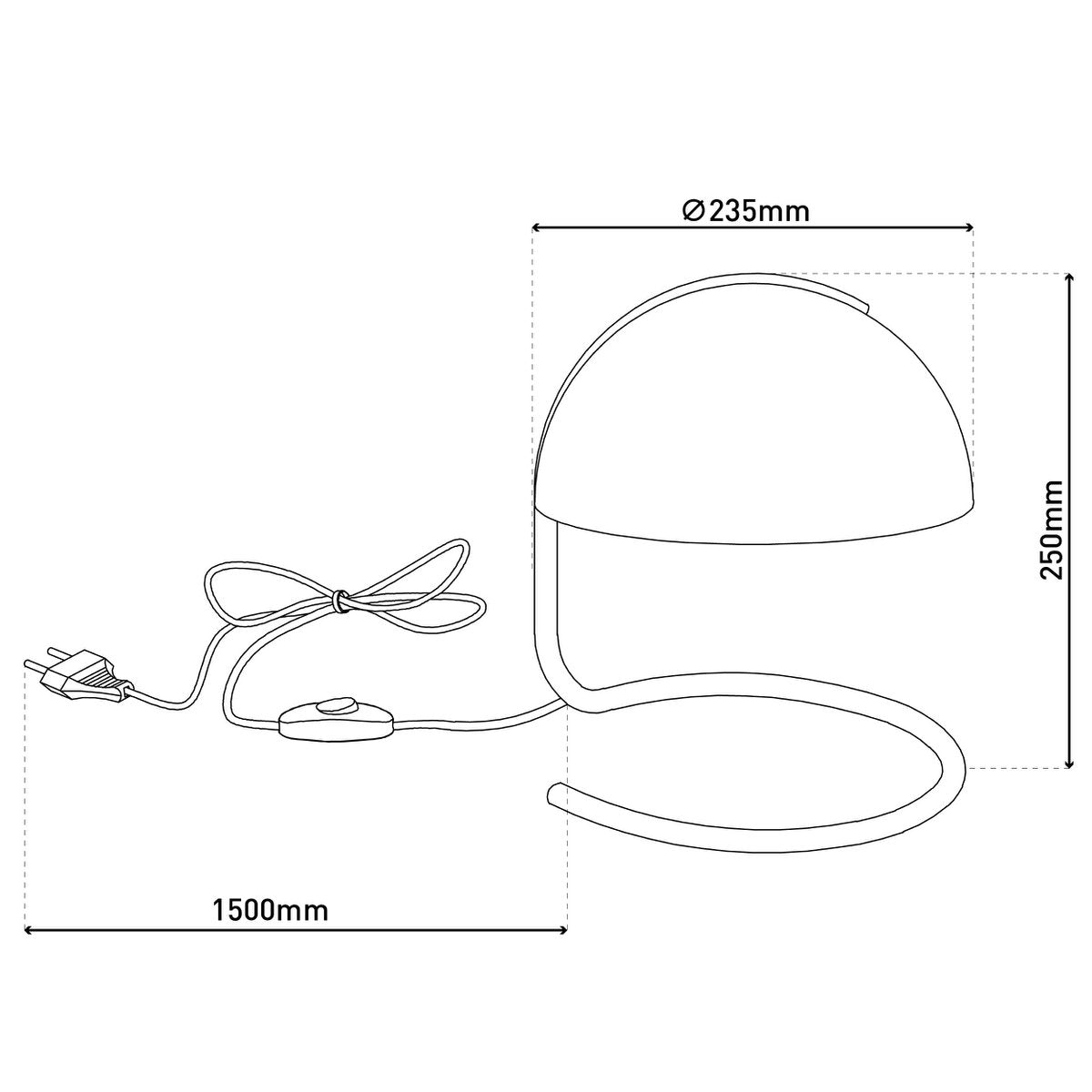 Liv · Houten tafellamp met linnen kap — chroom