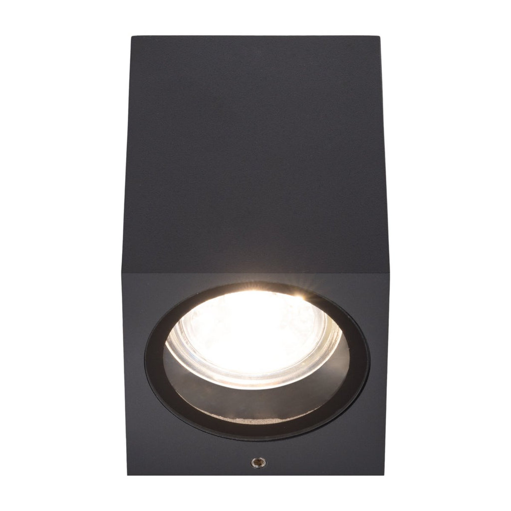 Buiten wandlamp "Cubus", gemaakt van metaal en glas in antraciet, GU10 Socket
