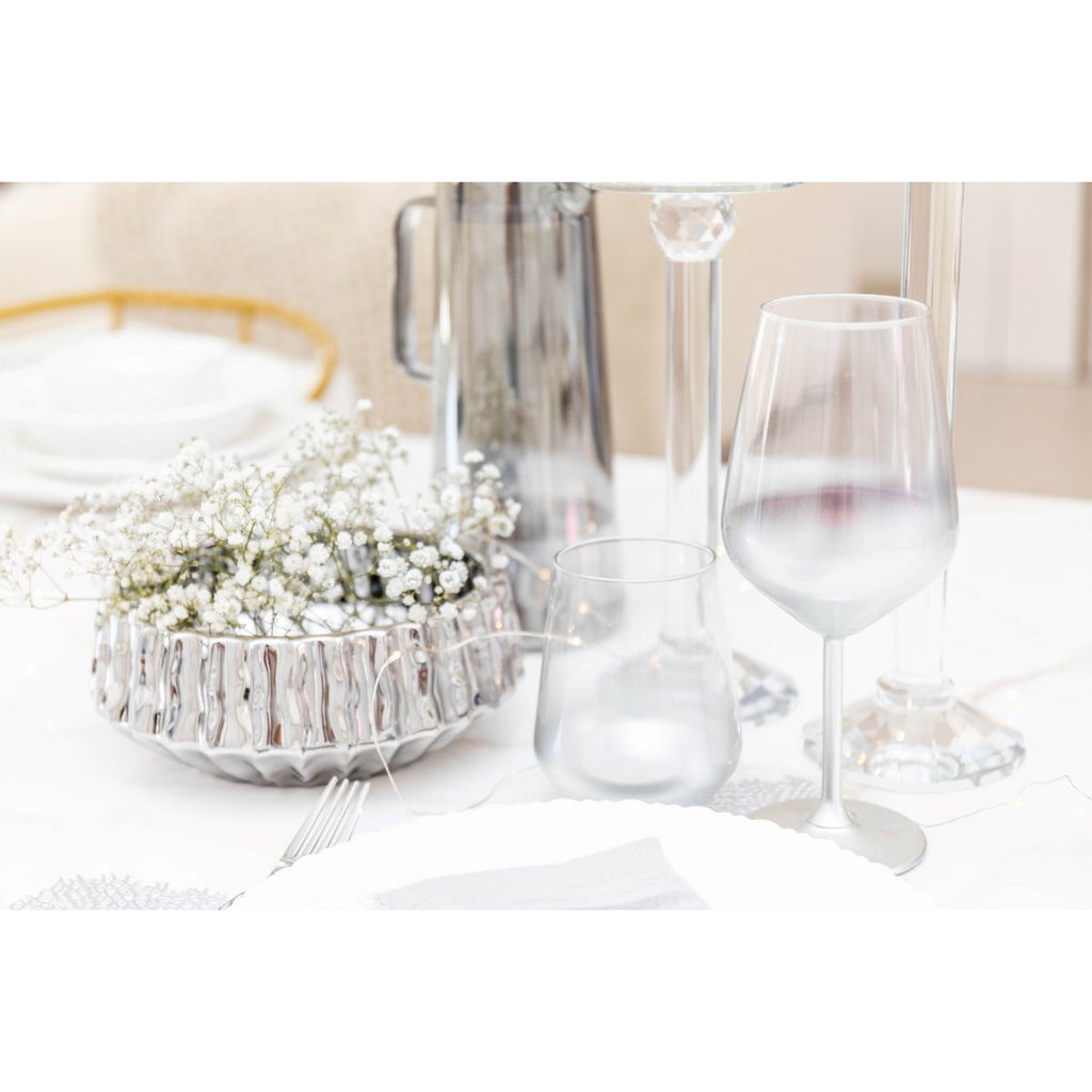 Glanzende zilveren decoratieve snit 20x20x8cm