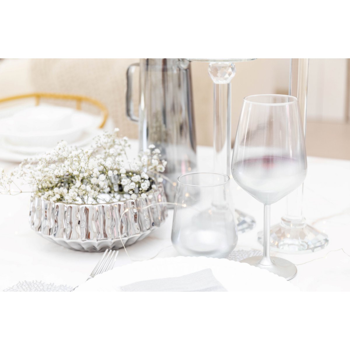 Glanzende zilveren decoratieve snit 20x20x8cm