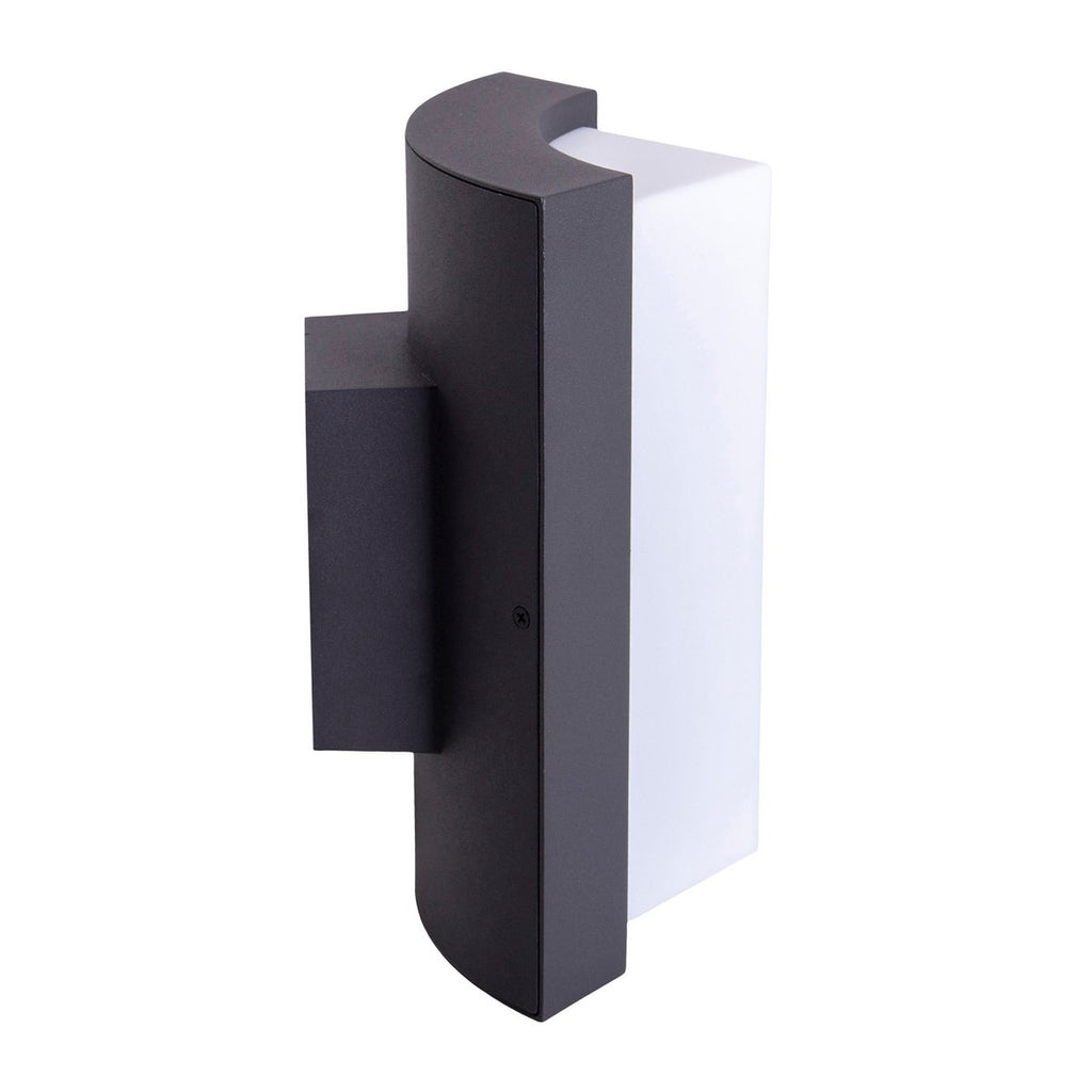 LED op de buitenwandlamp "RICO" 14,8 cm hoog, gemaakt van metaal en plastic in antraciet, met geïntegreerde LED