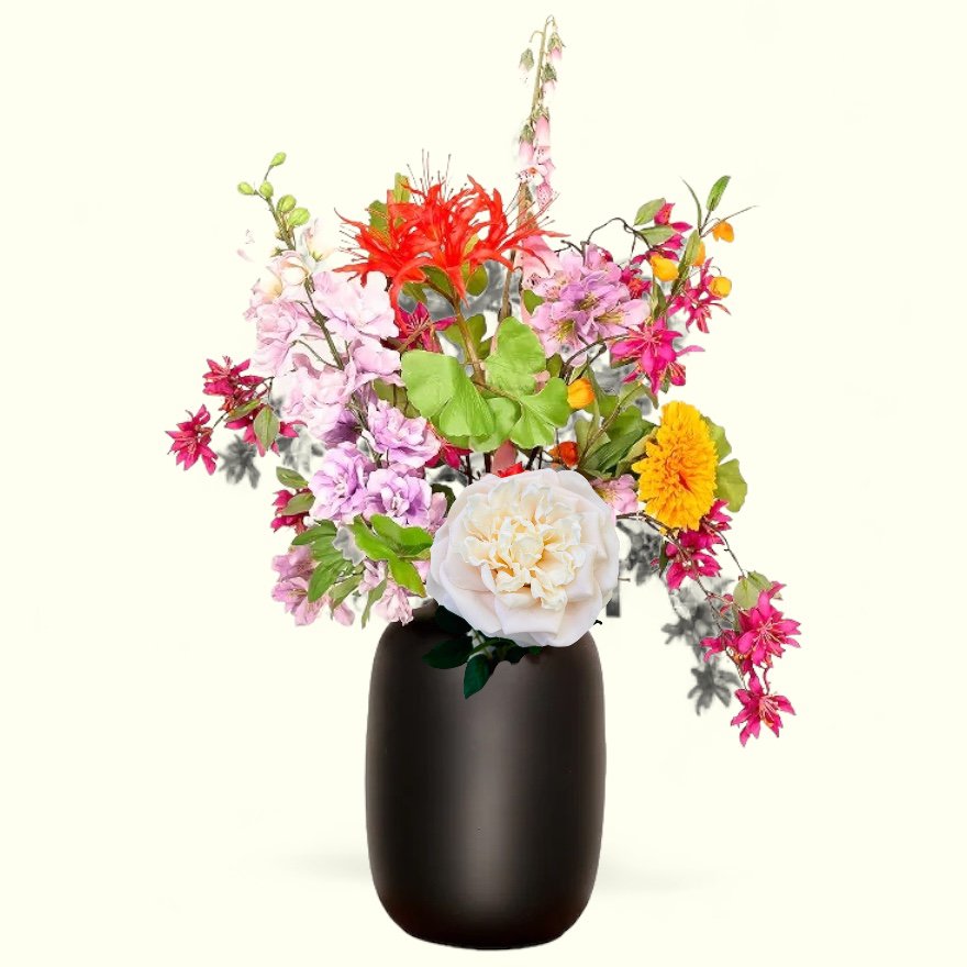 QMF Hand Touch Rose 65cm WIT 2PCS