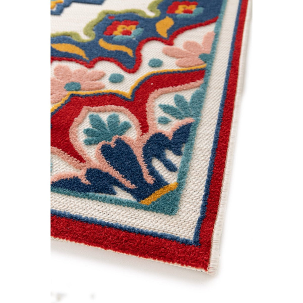 Buiten tapijt geweven fluweel en dahlia gerecht