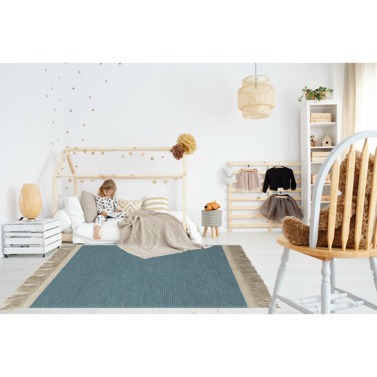 BUBBLES vloerkleed van jute en wol