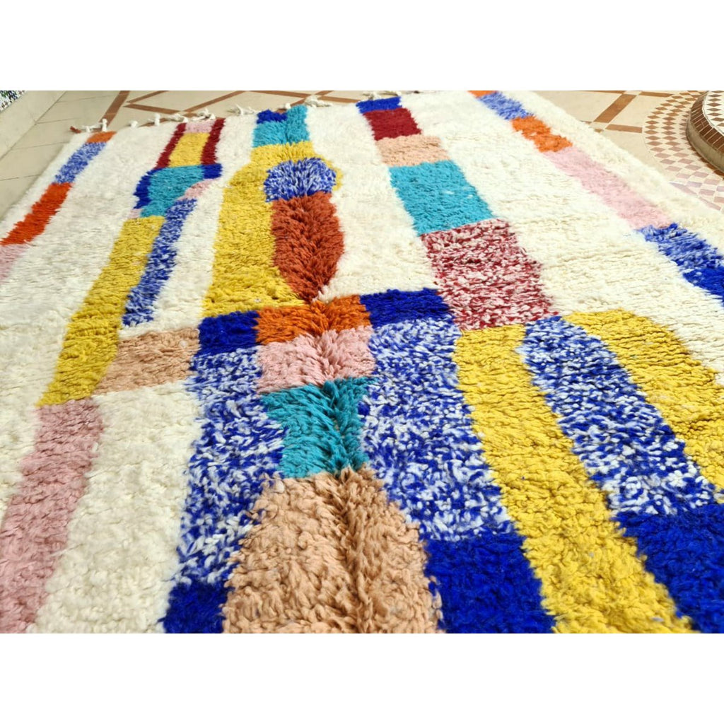 Authentiek zuiver wollen Berber vloerkleed 165 x 260 cm