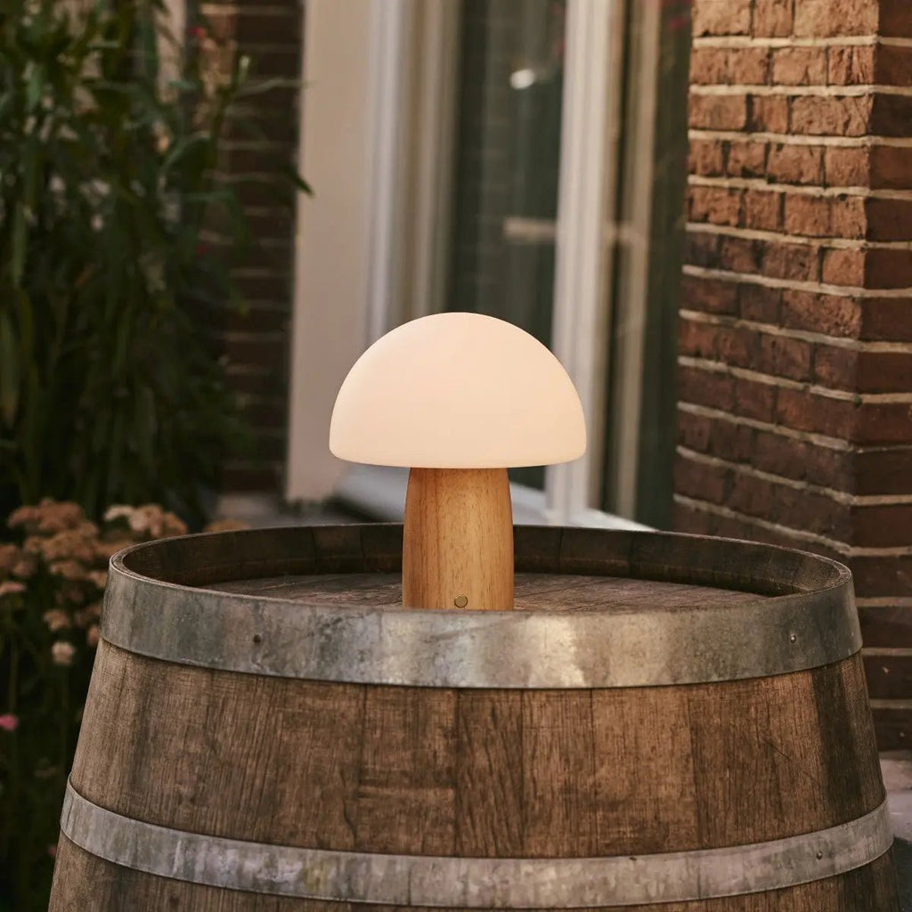 Mia lichtbruin stijlvolle houten tafellamp met dimmer - hout, functioneel en subtiel