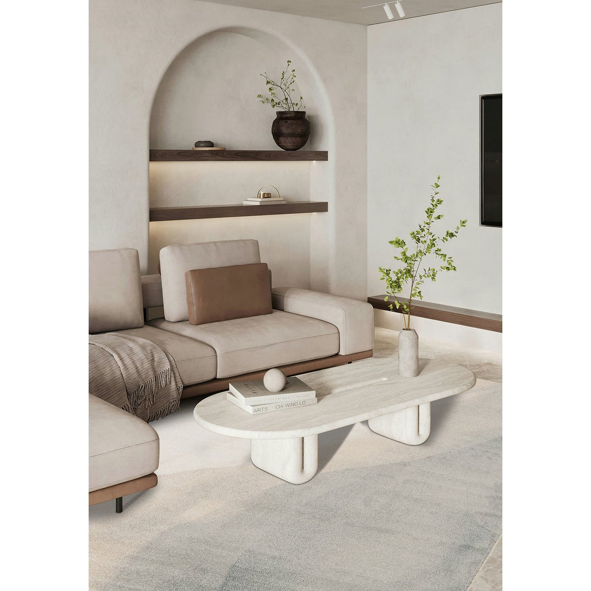 Abstract polyester gerecycled aquarel tapijt