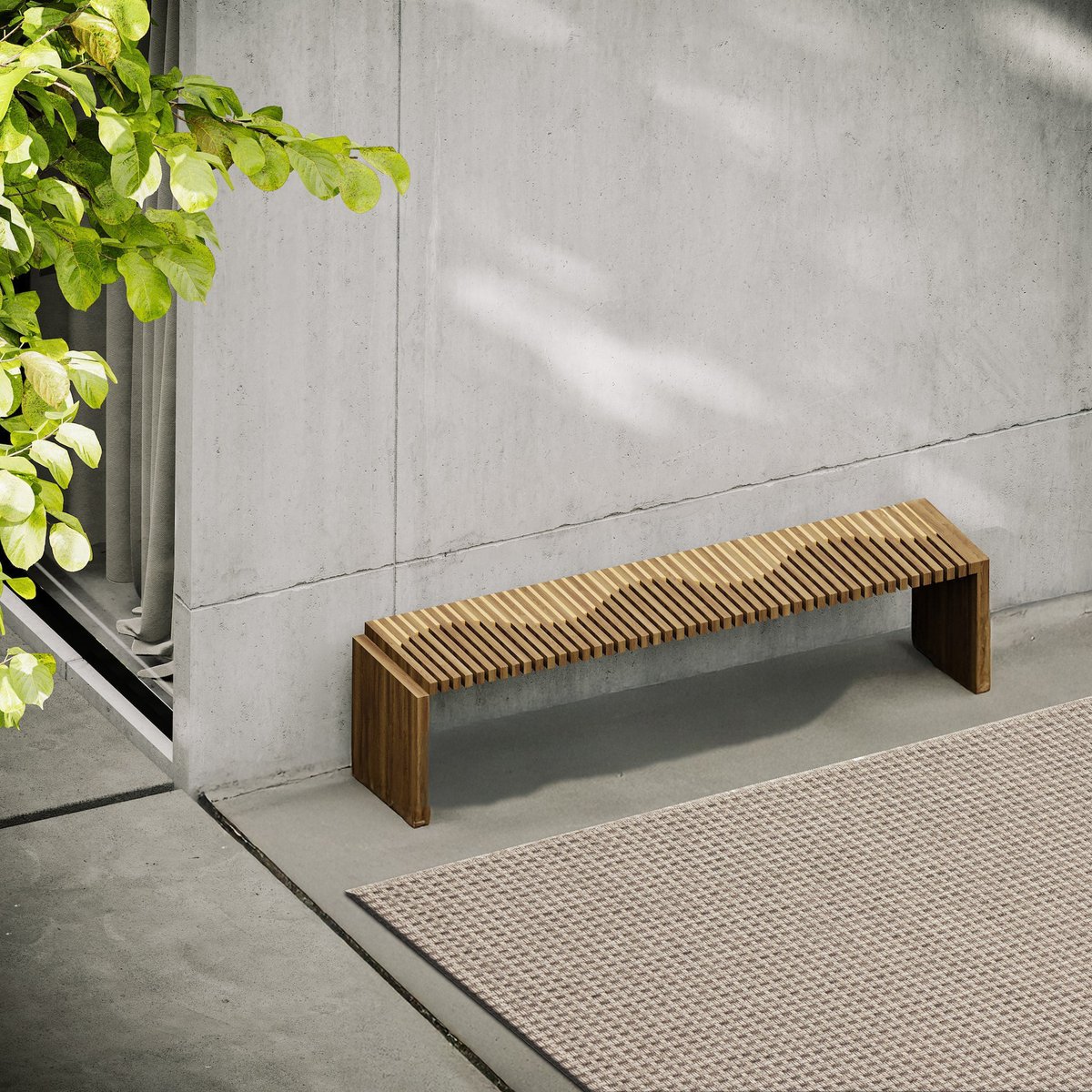 Buiten binnen tapijtaspect Sisal Pienza