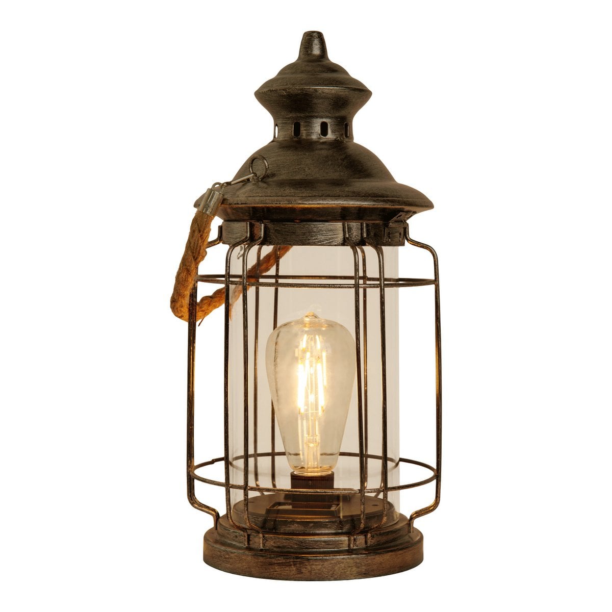 LED decoratief zonnelampje "Bruno" gemaakt van metaal, glas en plastic, koper, met een stevig ingebouwde LED, voor buiten