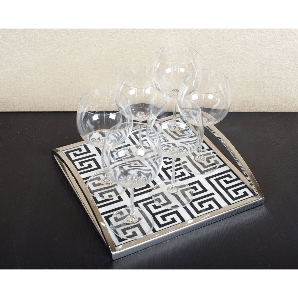 ZWART-WIT RECHTHOEKIG DIENBLAD 30X30X6CM