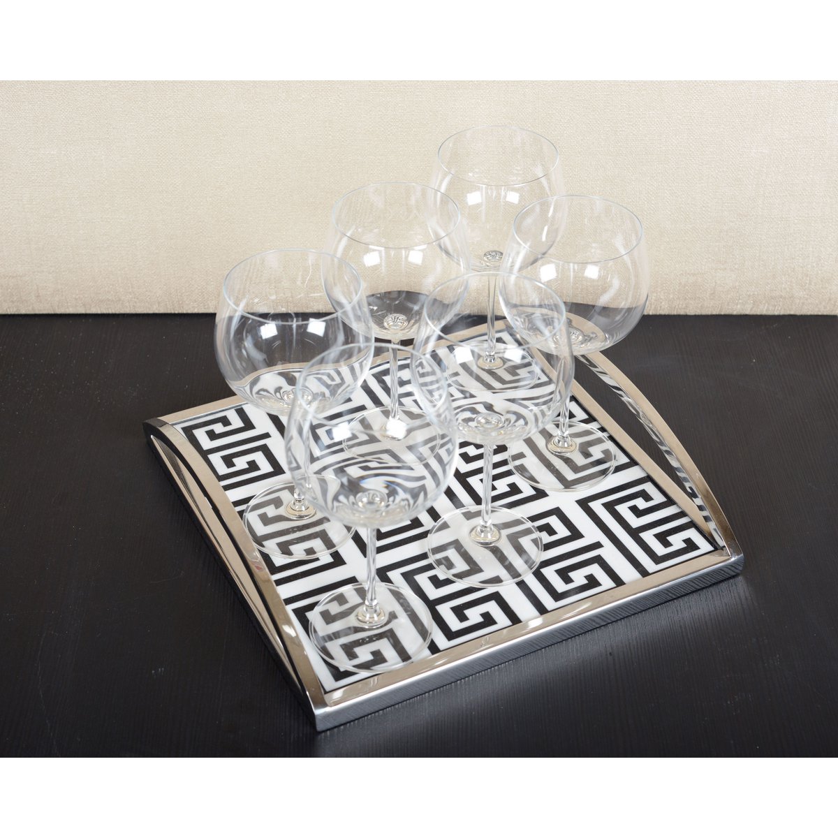 ZWART-WIT RECHTHOEKIG DIENBLAD 30X30X6CM