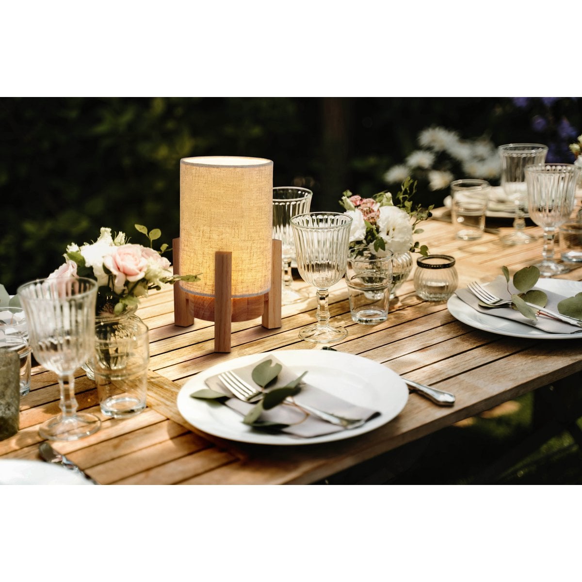 Liv · Touch-dimbare tafellamp — 32cm wit/natuur