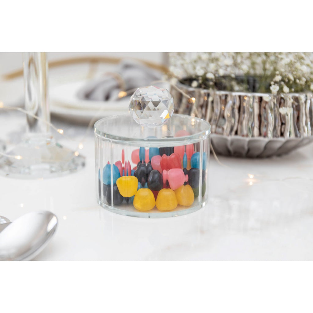 Kristalglasbox met 10x10x10cm diamanten deksel