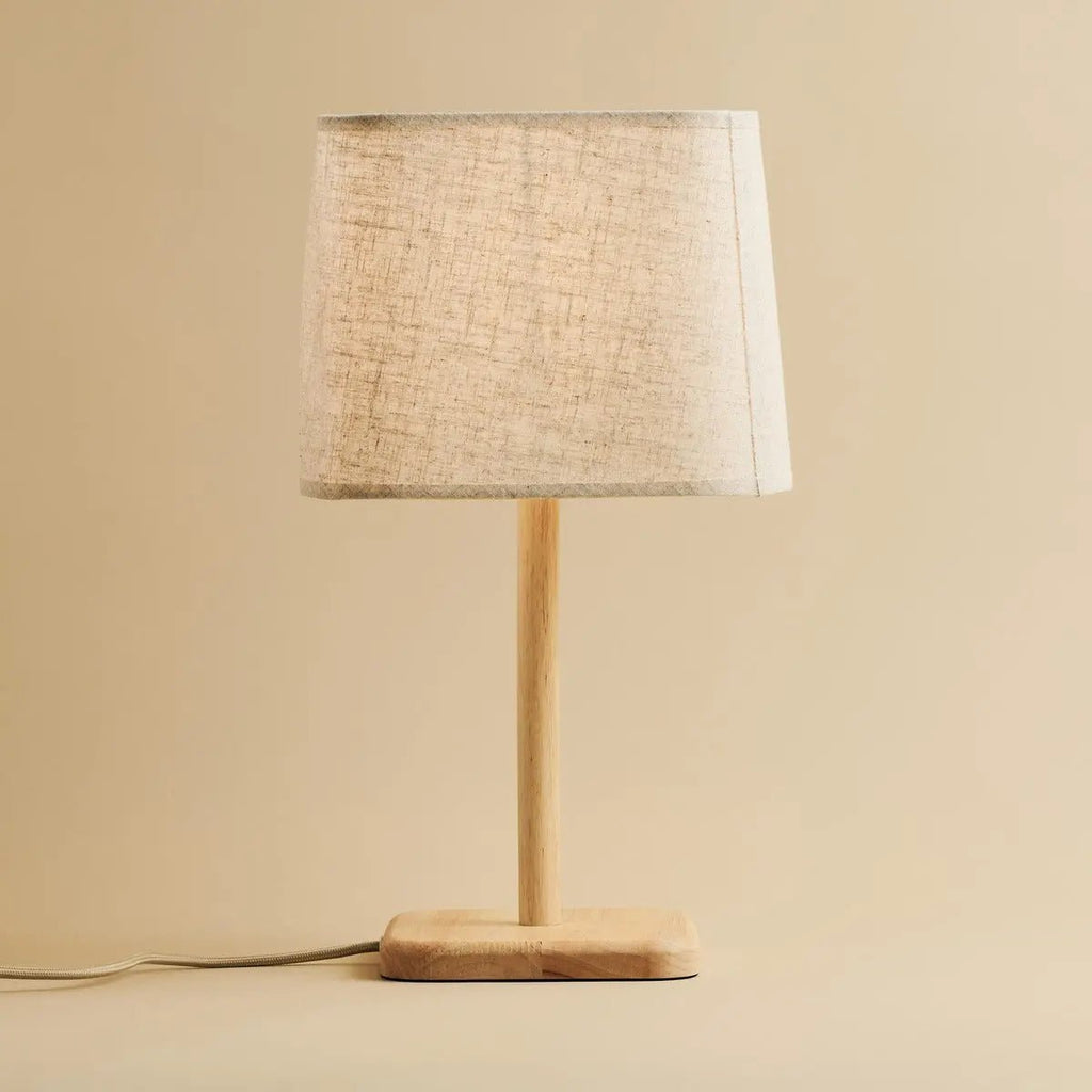 Marley houten lamp met beige schaduw - stijlvolle en biologische woningverlichting